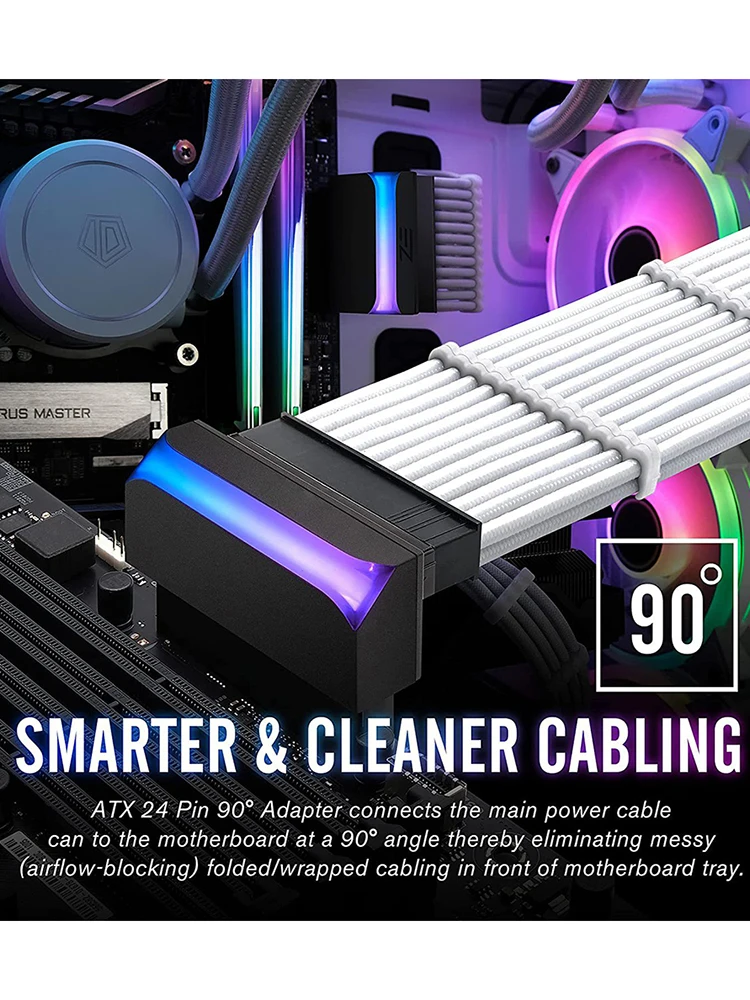 24 Pin Female To Male Connector with 5V 3 Pin ARGB ATX 24Pin Female To 24pin Male 90° Power Adapter for Computer Motherboard
24 Pin Female To Male Connector with 5V 3 Pin ARGB ATX 24Pin Female To 24pin Male 90° Power Adapter for Computer Motherboard