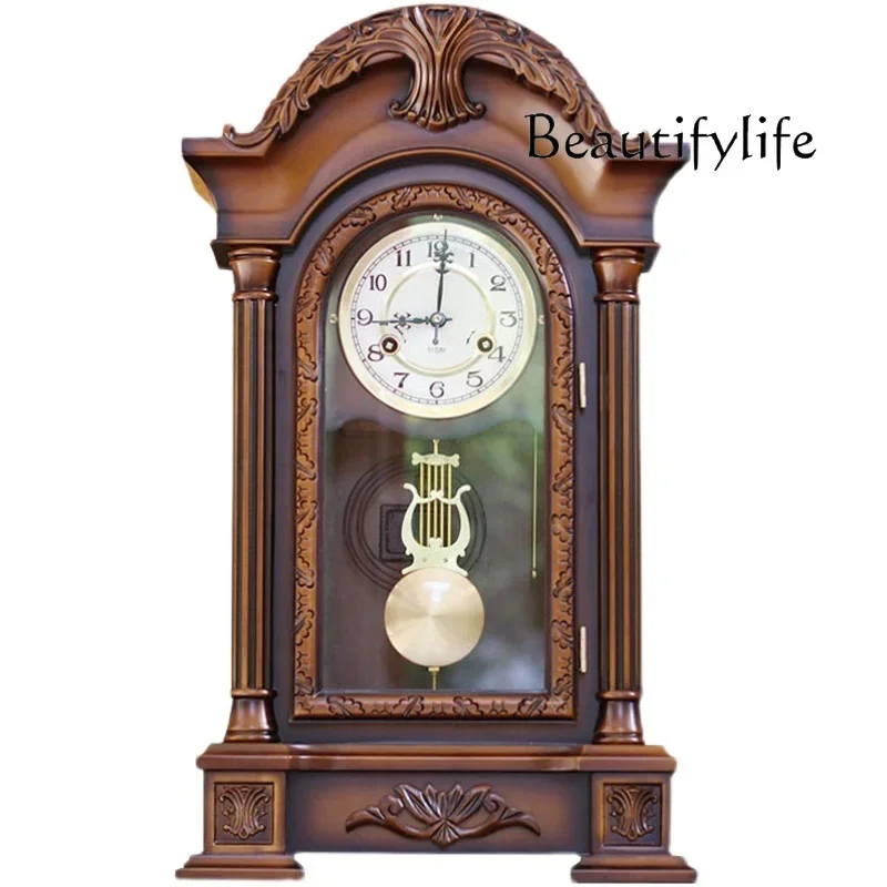 N New Chinese Style High-Grade Solid Wood Carving Vintage Time Reporting Desktop Copper Movement Wall Desktop Pendulum Clock
N New Chinese Style High-Grade Solid Wood Carving Vintage Time Reporting Desktop Copper Movement Wall Desktop Pendulum Clock