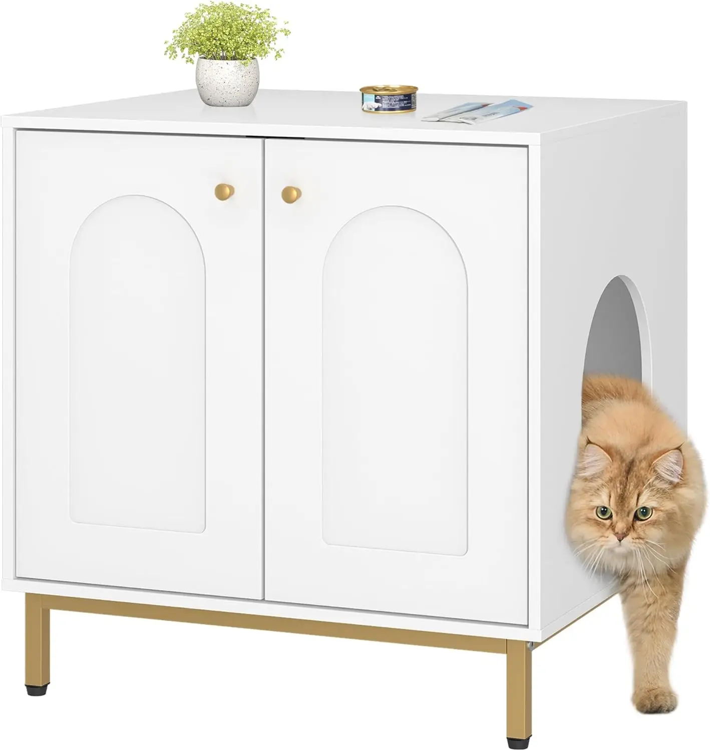 White Gold Cat Litter Box Enclosure Furniture Cabinet Indoor House Side End Table Living Room Bedroom
White Gold Cat Litter Box Enclosure Furniture Cabinet Indoor House Side End Table Living Room Bedroom