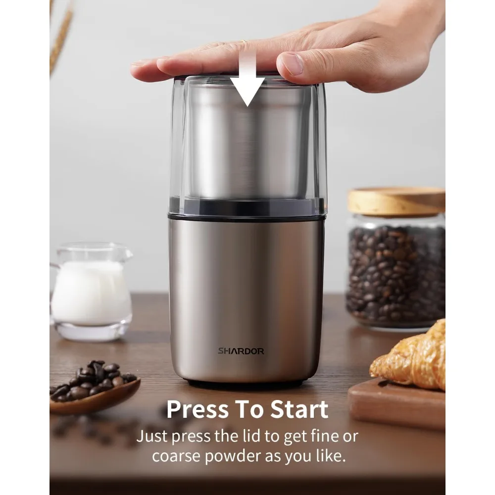 Coffee Grinder Electric Herb/Wet Grinder for Spices and Seeds with 2 Removable Stainless Steel Bowls, Silver
Coffee Grinder Electric Herb/Wet Grinder for Spices and Seeds with 2 Removable Stainless Steel Bowls, Silver