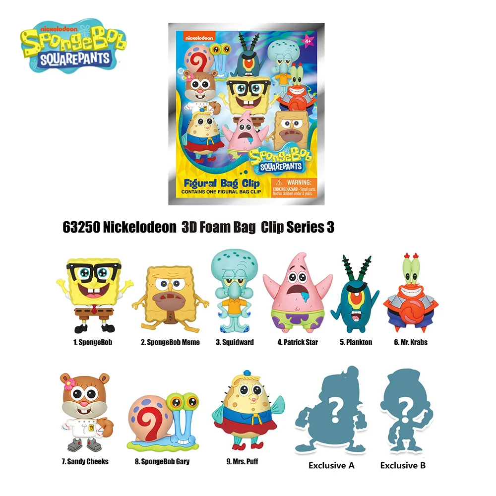 Spongebob Officially Licensed PVC Blind Box 3D Figurine Bag Clip Charms SpongeBob Patrick Star Squidward Mystery Collectible
Spongebob Officially Licensed PVC Blind Box 3D Figurine Bag Clip Charms SpongeBob Patrick Star Squidward Mystery Collectible