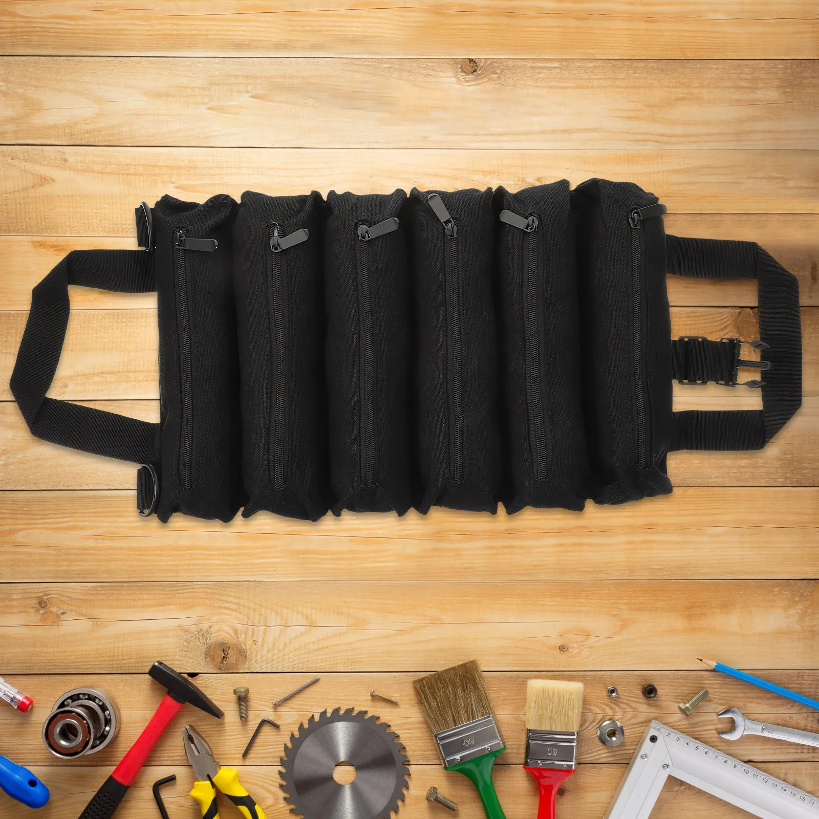 Canvas Tool Roll Bag with 6 Zipper Pockets Heavy Duty Portable Multi-Functional Tool Organizer for Automotive Repair Gift
Canvas Tool Roll Bag with 6 Zipper Pockets Heavy Duty Portable Multi-Functional Tool Organizer for Automotive Repair Gift