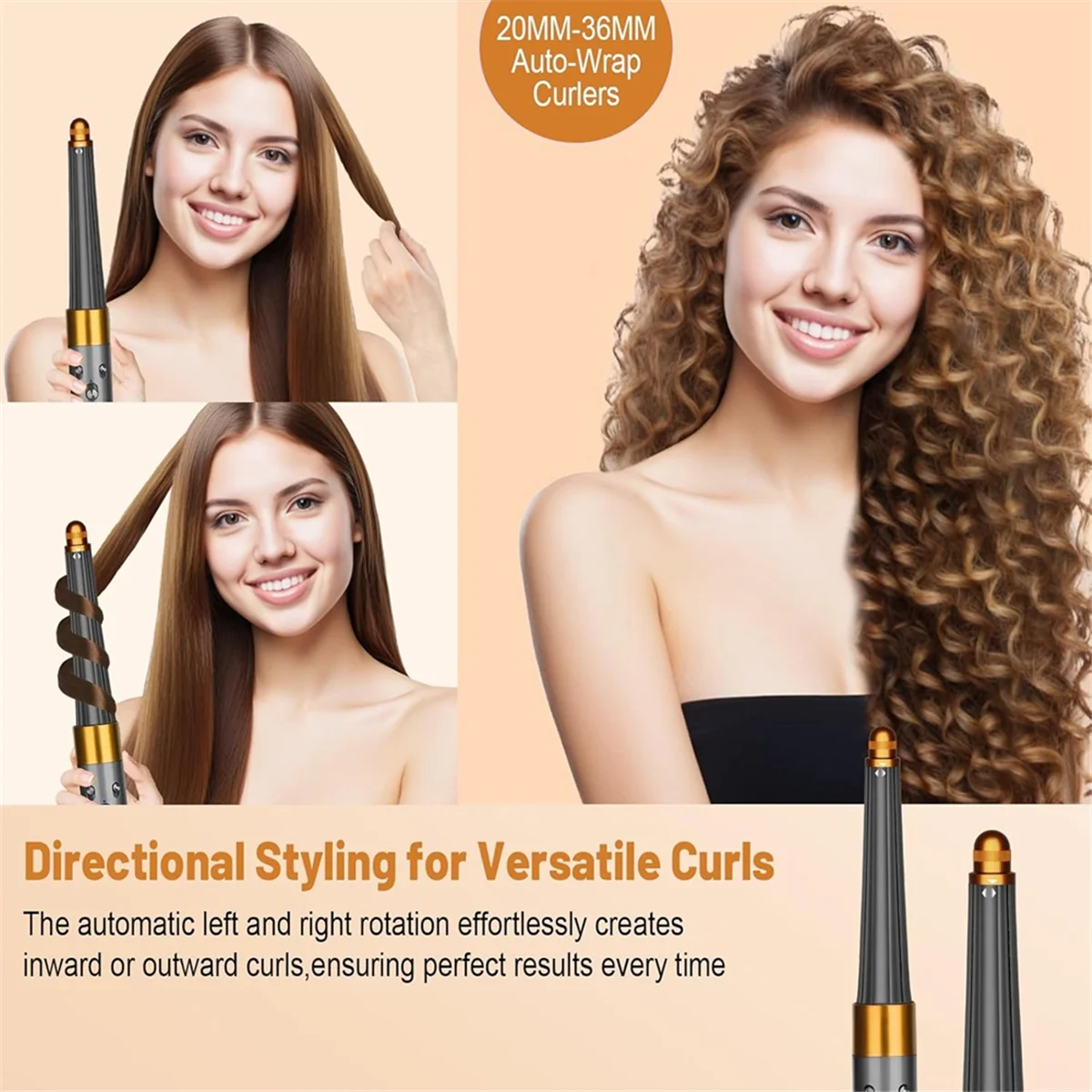 ^(Flash Sale)Conical Long Barrels Attachment for HS01 HS05, 20MM-36MM Auto-Wrap Curling Iron for Curls and Waves Gold
^(Flash Sale)Conical Long Barrels Attachment for HS01 HS05, 20MM-36MM Auto-Wrap Curling Iron for Curls and Waves Gold