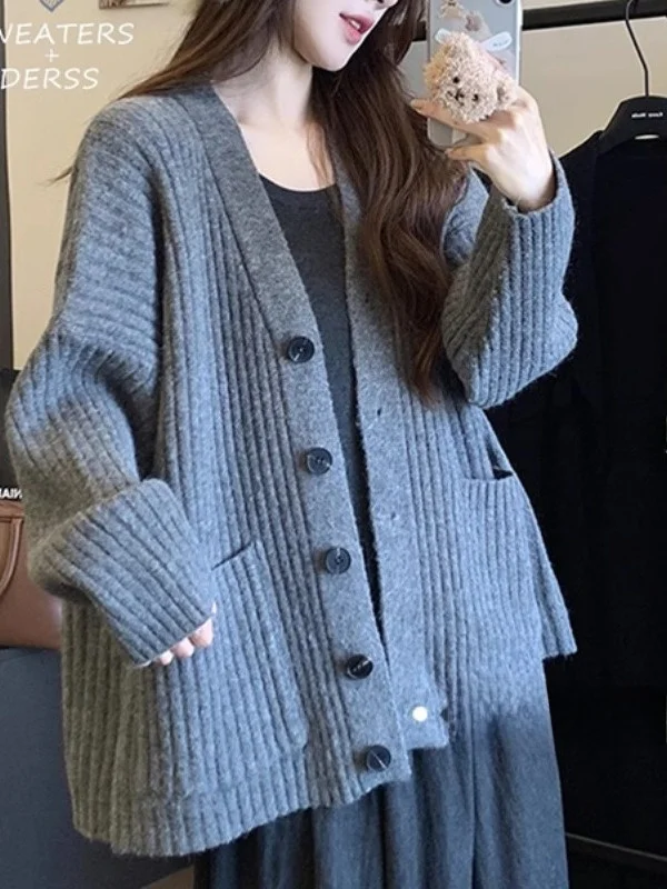 Loose V-Ne Knitted Open Cardigan Women's Autumn Winter New Sle Casual Personali Sweater Jaet Slimming Commute Sle
Loose V-Ne Knitted Open Cardigan Women's Autumn Winter New Sle Casual Personali Sweater Jaet Slimming Commute Sle