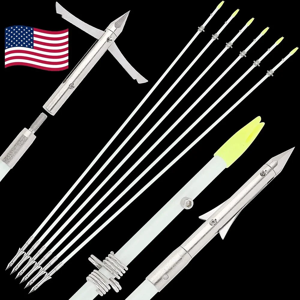 Fiberglass Fishing Arrows 12pcs 37.8 Inch 8mm Solid Shaft with Line Tie Design for Archery Bowfishing Hunting Shooting Accessories
Fiberglass Fishing Arrows 12pcs 37.8 Inch 8mm Solid Shaft with Line Tie Design for Archery Bowfishing Hunting Shooting Accessories