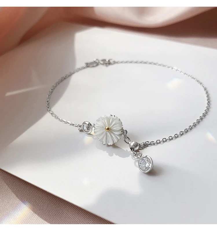 925 Sterling Silver Waterdrop Zircon Shell Flower Bracelet For Women Classic Fine Jewelry Minimalist Accessories Pulseiras
925 Sterling Silver Waterdrop Zircon Shell Flower Bracelet For Women Classic Fine Jewelry Minimalist Accessories Pulseiras