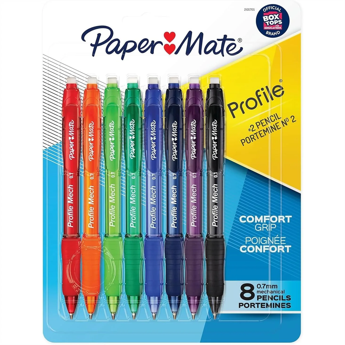 0.7mm Mechanical Pencils with Comfort Grip, Assorted Colors, 8 Pack for Writing & Standardized Tests
0.7mm Mechanical Pencils with Comfort Grip, Assorted Colors, 8 Pack for Writing & Standardized Tests