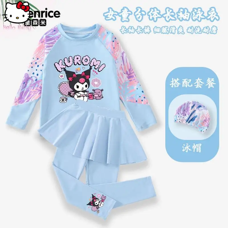Kuromi Kawaii Quick Drying Swimsuit Girls Anime Fashion Cartoon Split Long Sleeve Trousers Sun Protection Beach Swimsuit
Kuromi Kawaii Quick Drying Swimsuit Girls Anime Fashion Cartoon Split Long Sleeve Trousers Sun Protection Beach Swimsuit