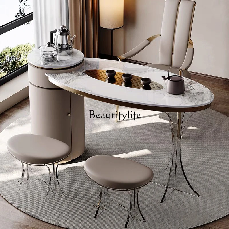 Natural luxury stone balcony small tea table Modern Italian light luxury imported rock slab Kung Fu tea table
Natural luxury stone balcony small tea table Modern Italian light luxury imported rock slab Kung Fu tea table