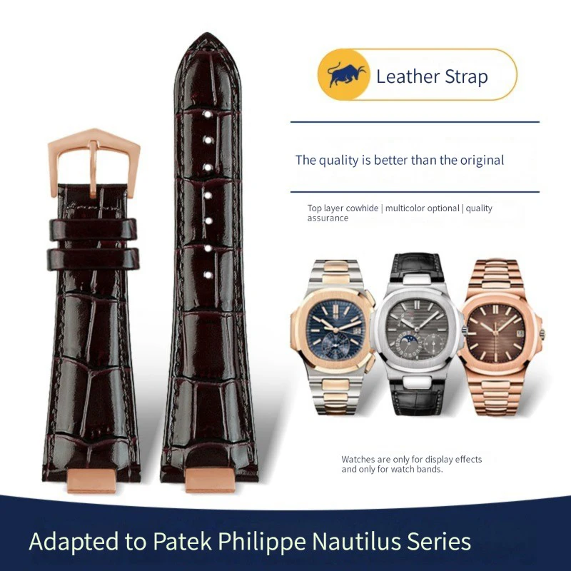 Notch Genuine Leather Watch Strap + connector For Patek Philippe Nautilus 5711 5726 5712g watchband wristband Bracelet
Notch Genuine Leather Watch Strap + connector For Patek Philippe Nautilus 5711 5726 5712g watchband wristband Bracelet
