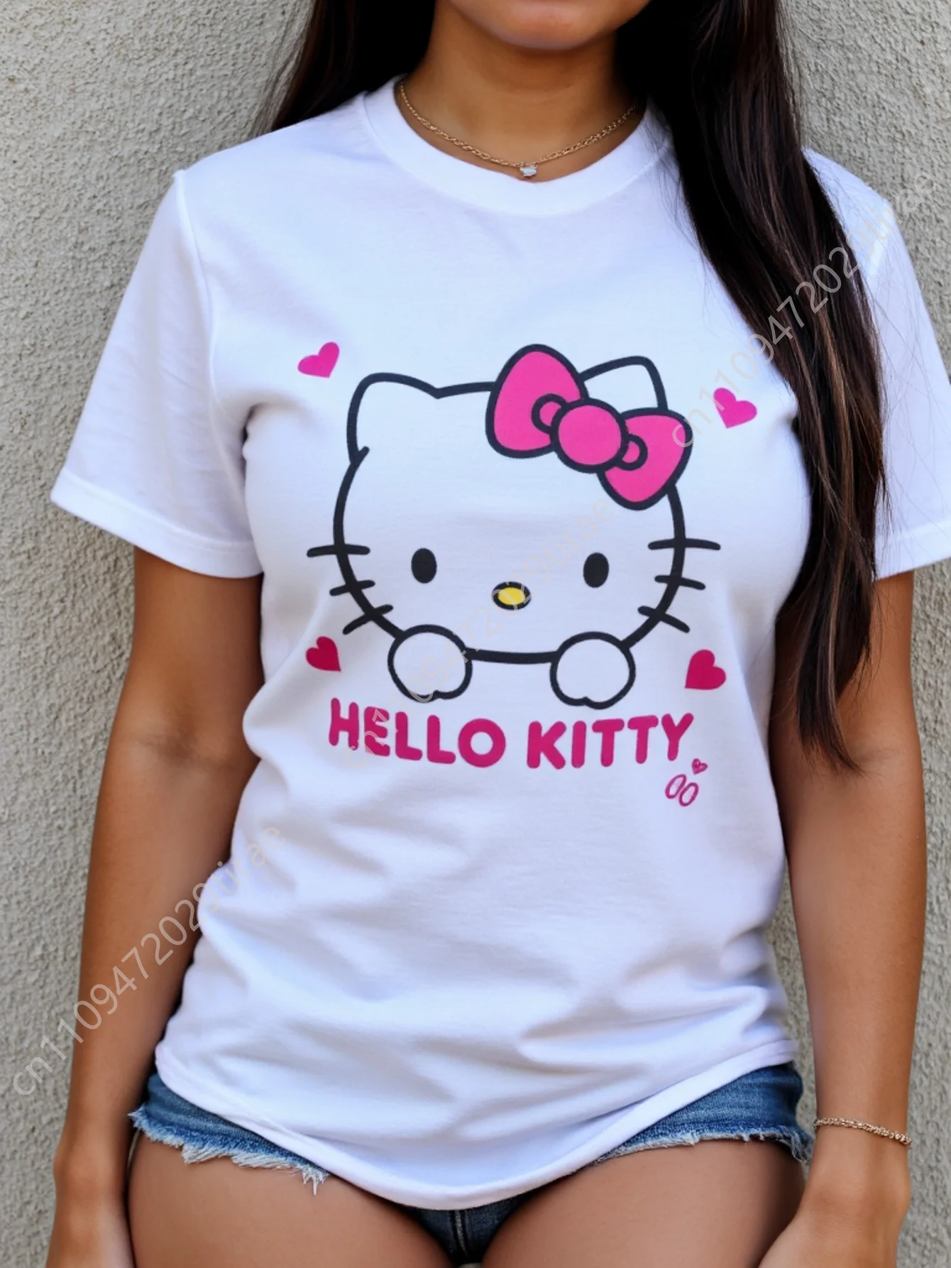 Hello Kitty T-Shirt Iconic Face And Pink Bow Heart Print Short Sleeve Round Neck Top, Cute Casual Blouse Spring Cosplay
Hello Kitty T-Shirt Iconic Face And Pink Bow Heart Print Short Sleeve Round Neck Top, Cute Casual Blouse Spring Cosplay