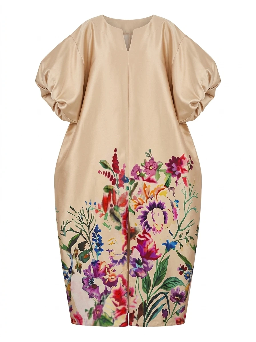 Freeacy Women's Loose Satin Evening Dress Khaki Floral Print V-Neck Puff Sleeve Maxi Dress Summer Casual Vacation Outfits
Freeacy Women's Loose Satin Evening Dress Khaki Floral Print V-Neck Puff Sleeve Maxi Dress Summer Casual Vacation Outfits