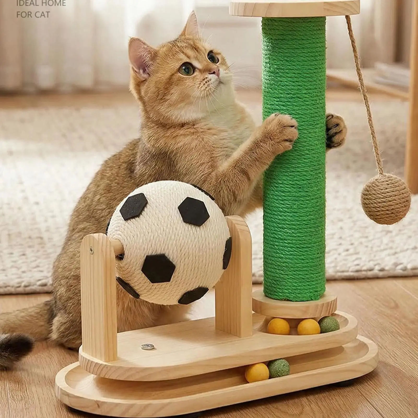 Cat Scratching Post Soccer-themed Rolling Ball Toy with Wide Base Cat Scratcher for Indoor Outdoor Couch Sofa Corner Floor
Cat Scratching Post Soccer-themed Rolling Ball Toy with Wide Base Cat Scratcher for Indoor Outdoor Couch Sofa Corner Floor