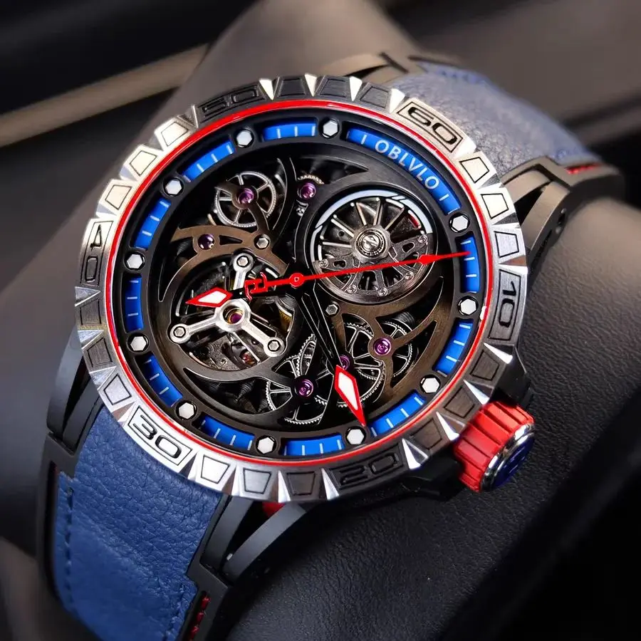 OBLVLO Мужские автоматические часы 42 мм Механические наручные часы Светящийся скелетонизированный циферблат 50 м Водонепроницаемое сапфировое зеркало
OBLVLO Мужские автоматические часы 42 мм Механические наручные часы Светящийся скелетонизированный циферблат 50 м Водонепроницаемое сапфировое зеркало