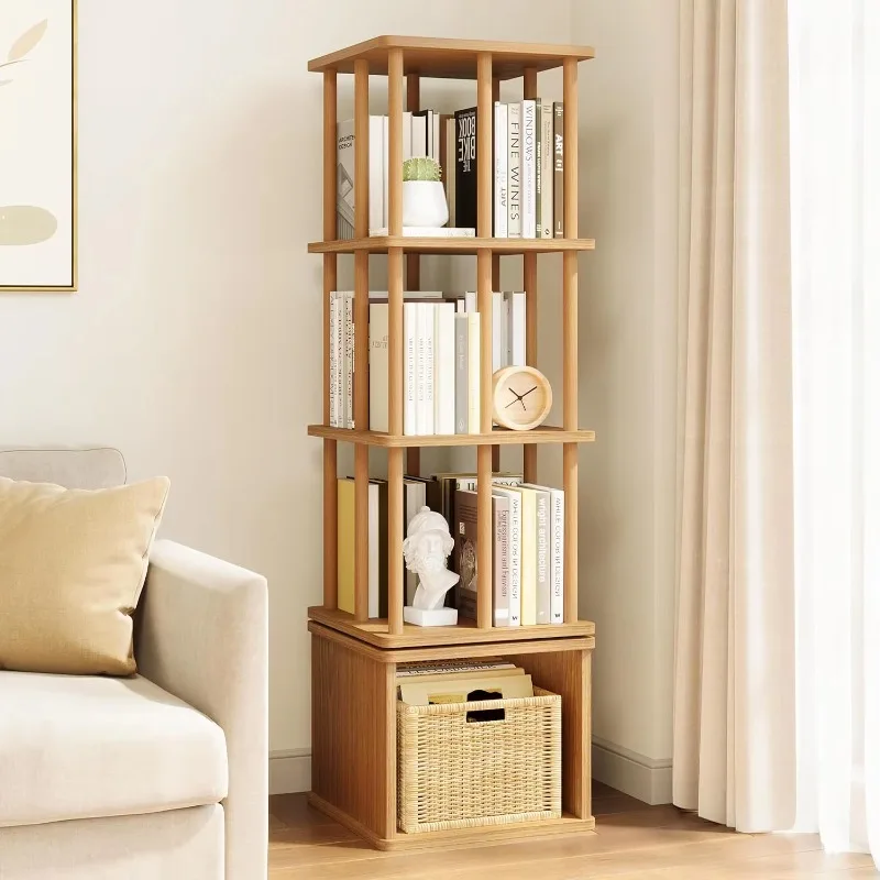 4-Layer rotating bookshelf tower bookcase - beech wood frame rotating bookcase with storage base
4-Layer rotating bookshelf tower bookcase - beech wood frame rotating bookcase with storage base