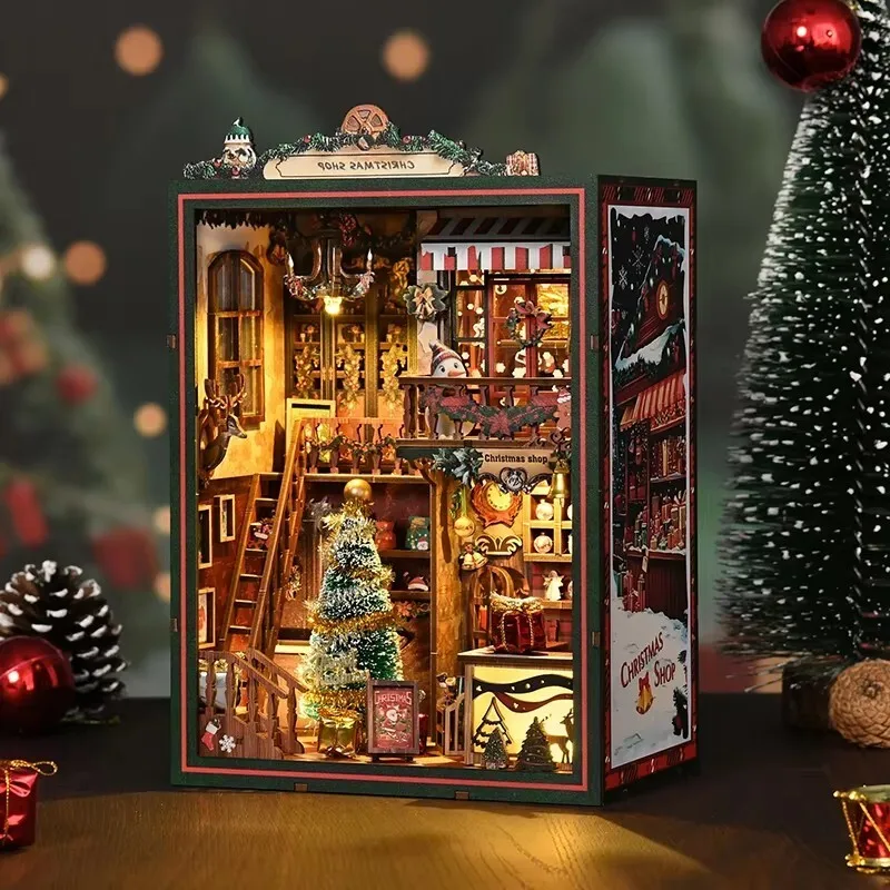 NEW DIY Wooden Christmas Shop House Figurines Miniatures Kits With LED Lights Home Desk Decoration For Adult Xmas Handmade Gifts
NEW DIY Wooden Christmas Shop House Figurines Miniatures Kits With LED Lights Home Desk Decoration For Adult Xmas Handmade Gifts