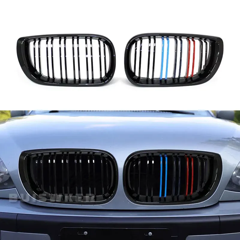For BMW 3 Series E46 4-door 2002-2005 front bumper kidney grille 2-bar hood grille a pair
For BMW 3 Series E46 4-door 2002-2005 front bumper kidney grille 2-bar hood grille a pair