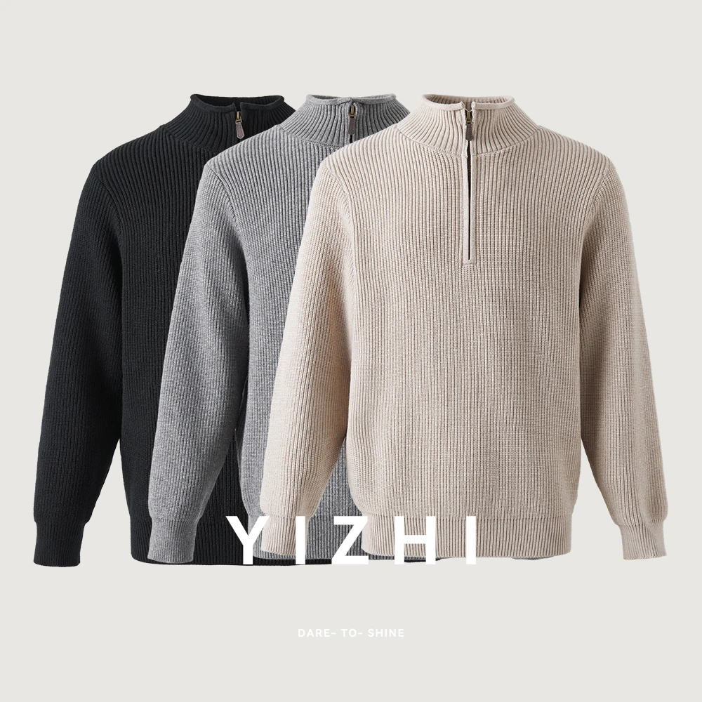 Fashion Men's Half-zip Rolled Edge Stand-up Collar Sweater 2025 Winter New Loose Solid Color Warm Tops Pullover
Fashion Men's Half-zip Rolled Edge Stand-up Collar Sweater 2025 Winter New Loose Solid Color Warm Tops Pullover