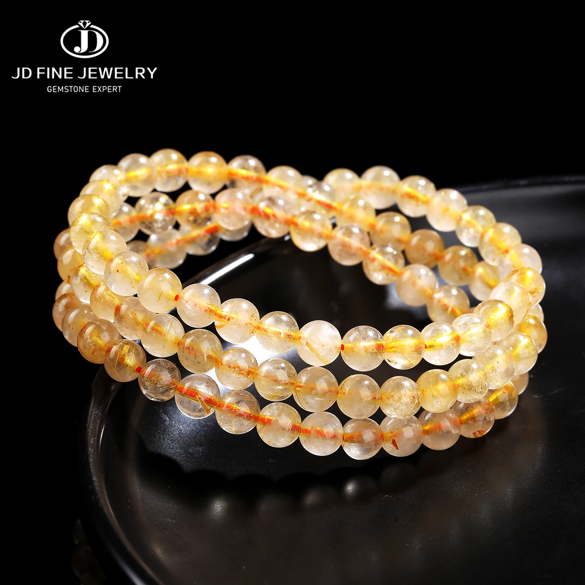 JD 6mm Natural Stone Golden Rutilated Quartz Multilayer Bracelet Women Fashion Round Crystal Elegant Healing Strand Bangles Gift
JD 6mm Natural Stone Golden Rutilated Quartz Multilayer Bracelet Women Fashion Round Crystal Elegant Healing Strand Bangles Gift