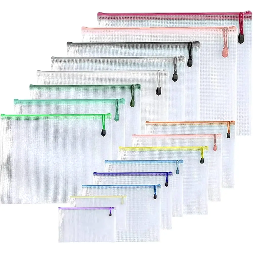 -16Pcs, Mesh Zipper Pouch Document Folders Bag & Plastic Zip File Folders for School Office Supplies, Travel,Puzzles Games Or
-16Pcs, Mesh Zipper Pouch Document Folders Bag & Plastic Zip File Folders for School Office Supplies, Travel,Puzzles Games Or