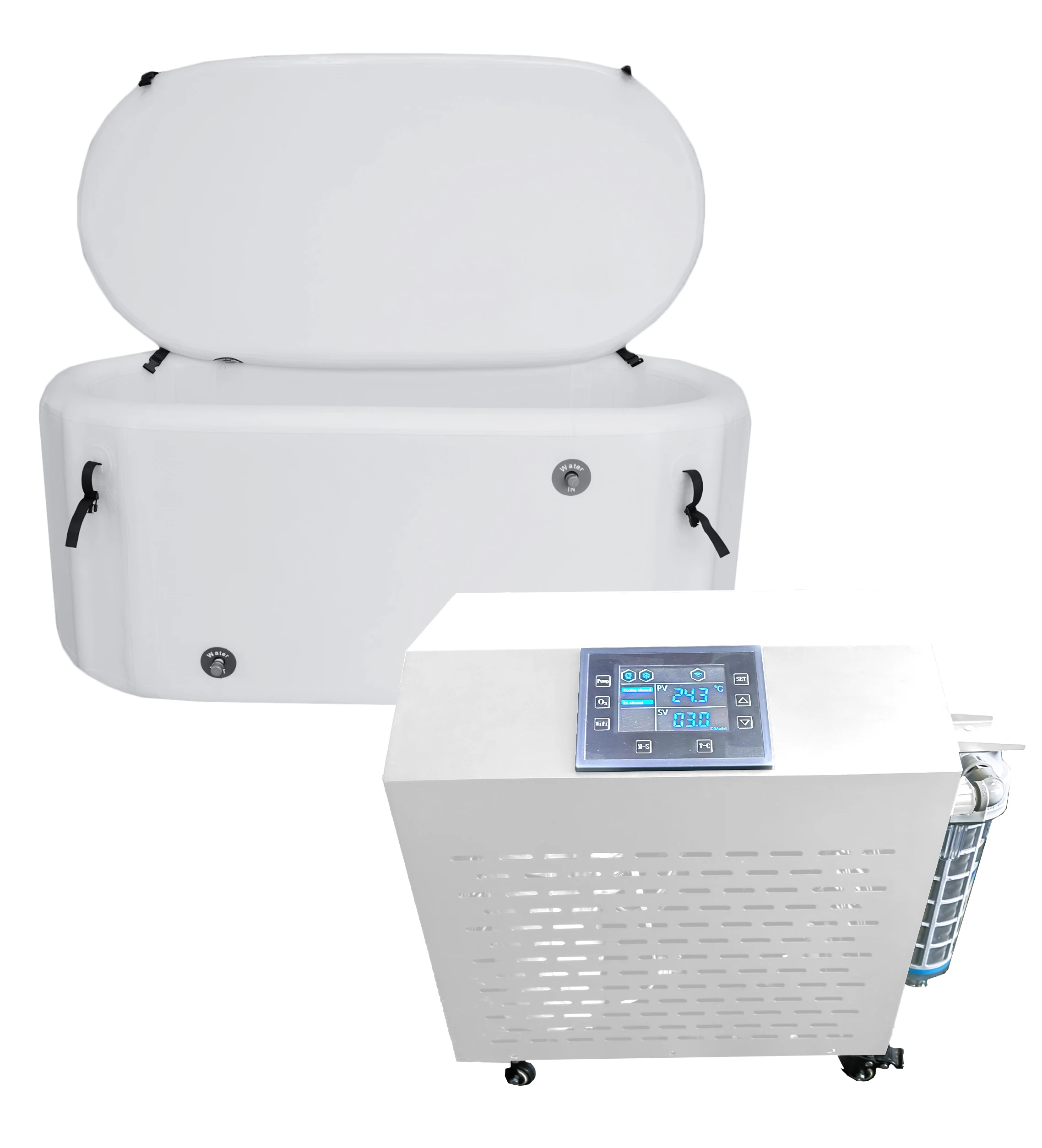 WIFI High End Toption New Design Athlete Fitness Recovery Ice Bath Chiller Cycle Use Ice Bath Cold Plunge Chiller
WIFI High End Toption New Design Athlete Fitness Recovery Ice Bath Chiller Cycle Use Ice Bath Cold Plunge Chiller