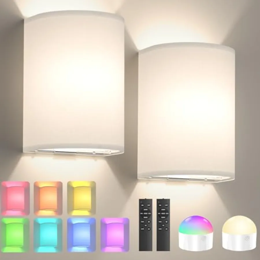 Battery Operated Wall Sconce Set of Two: 10000mAh Wireless Wall Light with Rechargeable Magnetic Bulb - Dimmable Wall Lamp with
Battery Operated Wall Sconce Set of Two: 10000mAh Wireless Wall Light with Rechargeable Magnetic Bulb - Dimmable Wall Lamp with