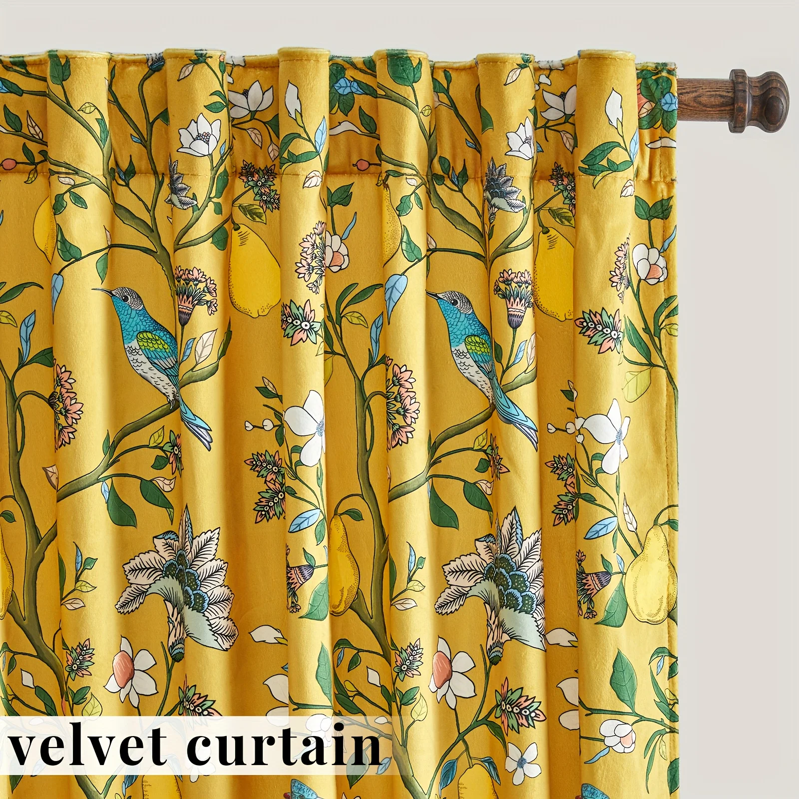 2 Panels Velvet Whimsical Floral Curtains Luxury Botanical Room Darkening Curtain Drapes, Mid Century Hummingbird Art Deco Windo
2 Panels Velvet Whimsical Floral Curtains Luxury Botanical Room Darkening Curtain Drapes, Mid Century Hummingbird Art Deco Windo