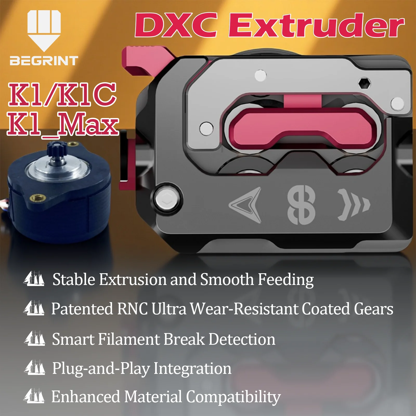 Phaetus НОВЫЙ экструдер DXC для винтовых шестерен Creality K1C, система двойного привода, стандартная версия, принтер Creality K1/K1 Max/K1C
Phaetus НОВЫЙ экструдер DXC для винтовых шестерен Creality K1C, система двойного привода, стандартная версия, принтер Creality K1/K1 Max/K1C