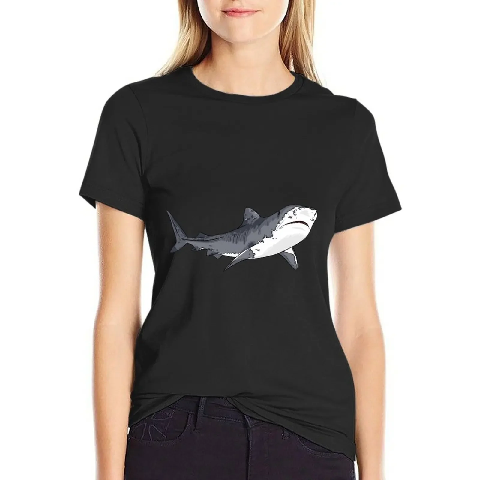 Tiger Shark T-shirt shirts graphic tees female Short sleeve tee summer blouses woman 2024
Tiger Shark T-shirt shirts graphic tees female Short sleeve tee summer blouses woman 2024