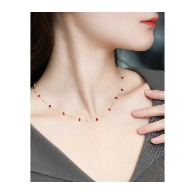 Tassel Gypsy Artificial Pigeon Blood Red Treasure Necklace Women's Gold-plated Elegant Clavicle Chain Colorful Treasure Pendant
Tassel Gypsy Artificial Pigeon Blood Red Treasure Necklace Women's Gold-plated Elegant Clavicle Chain Colorful Treasure Pendant