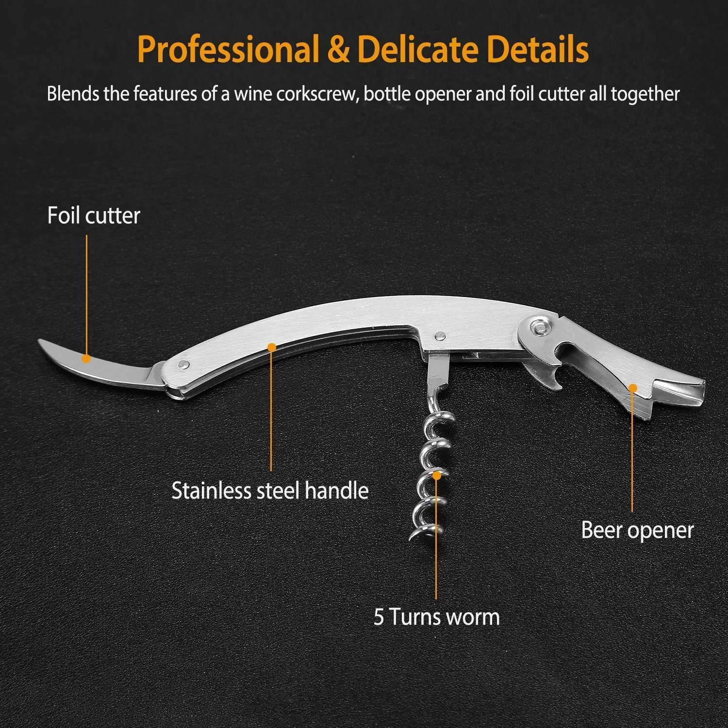 3-Piece Corkscrew Bottle Opener Kit Tool Foil Cutter Drip Collar Protector Cork Wine Bottle Opener
3-Piece Corkscrew Bottle Opener Kit Tool Foil Cutter Drip Collar Protector Cork Wine Bottle Opener