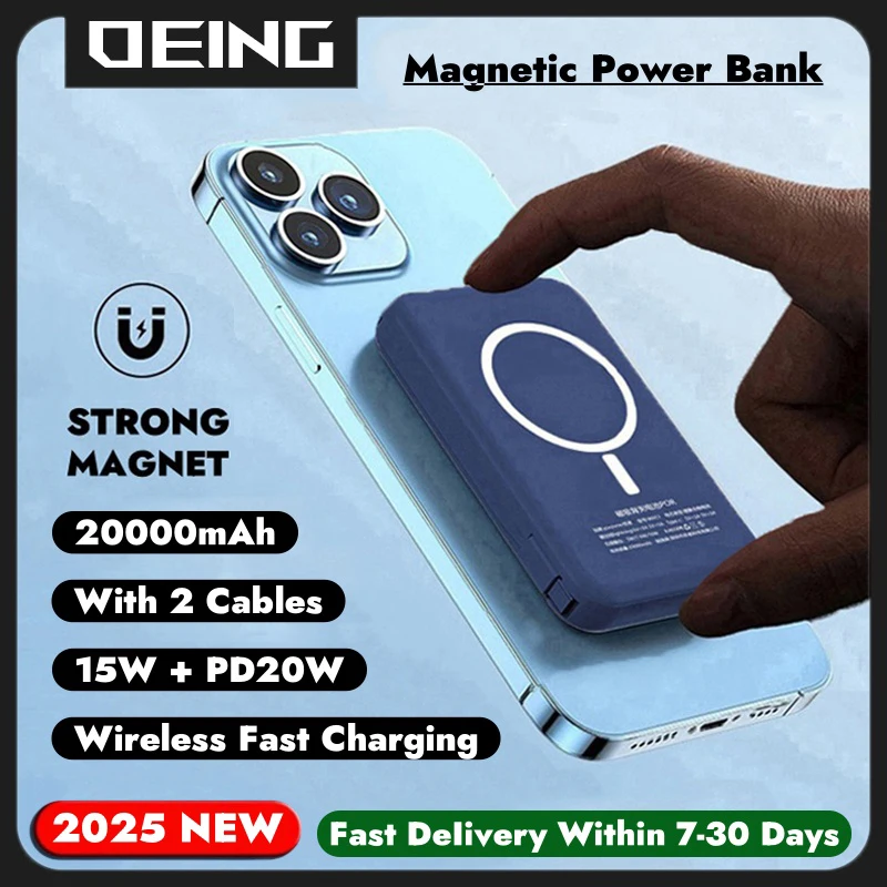 20000mAh Magnetic Power Bank Wireless Powerbank External Auxiliary Battery Pack Portable Charger For Apple iPhone Xiaomi Samsung
20000mAh Magnetic Power Bank Wireless Powerbank External Auxiliary Battery Pack Portable Charger For Apple iPhone Xiaomi Samsung