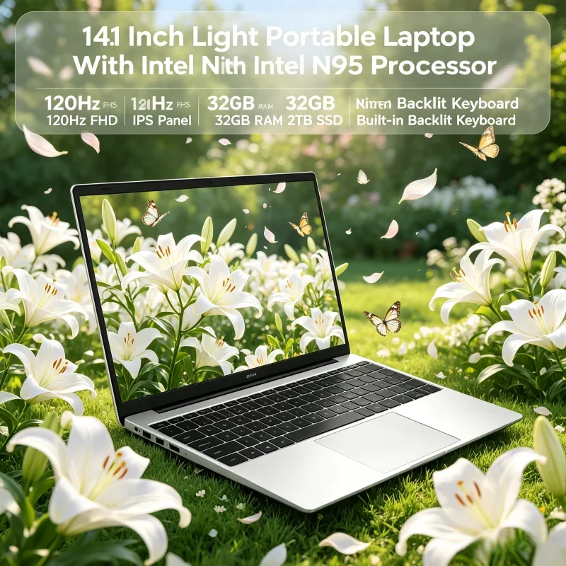 120Hz FHD IPS Panel 14.1 Inch Portable Slim Laptop Intel N95 32GB Large RAM 2TB Fast SSD Internal Backlit Keyboard
120Hz FHD IPS Panel 14.1 Inch Portable Slim Laptop Intel N95 32GB Large RAM 2TB Fast SSD Internal Backlit Keyboard