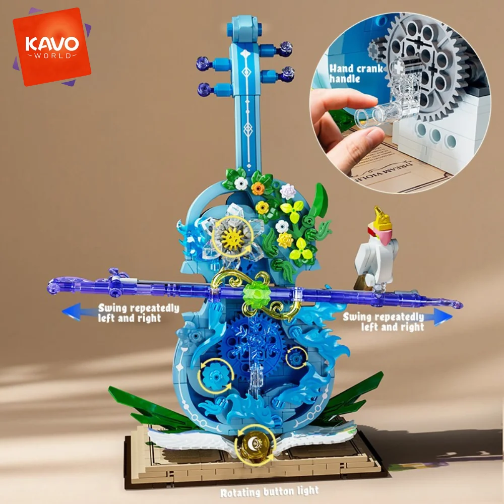 KAVOWORLD 783pcs Dreamy Blue Violin Building Block Set with Flowers Bird Decor LED Light Up Musical Instrument Model Kit Movable String Design Art Decoration for Home Office Ideal Gift for Adults Teens Girls Music Lovers
KAVOWORLD 783pcs Dreamy Blue Violin Building Block Set with Flowers Bird Decor LED Light Up Musical Instrument Model Kit Movable String Design Art Decoration for Home Office Ideal Gift for Adults Teens Girls Music Lovers