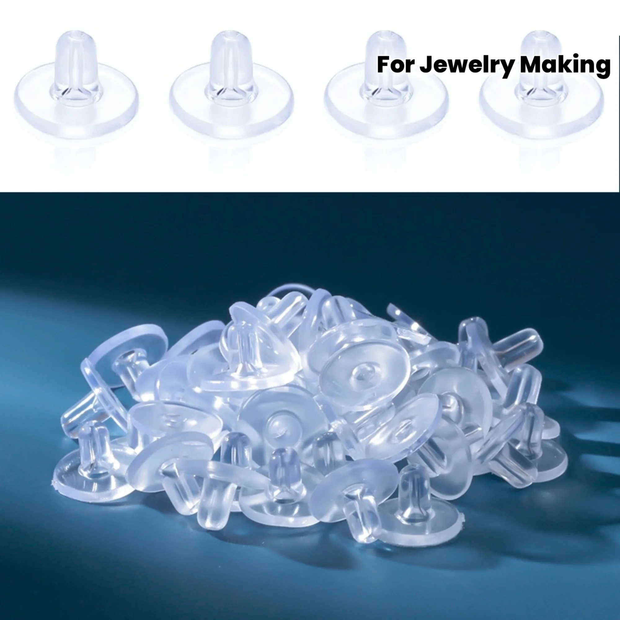 50pcs Earring Backs, Silicone Earring Backings, Clear Rubber Earring Safety Back Stoppers, Soft Clutch Ear Locking with Pad, Hypoallergenic Silicone Earrings Backs Replacement Safety Back Stoppers for Jewelry Making Supplies
50pcs Earring Backs, Silicone Earring Backings, Clear Rubber Earring Safety Back Stoppers, Soft Clutch Ear Locking with Pad, Hypoallergenic Silicone Earrings Backs Replacement Safety Back Stoppers for Jewelry Making Supplies