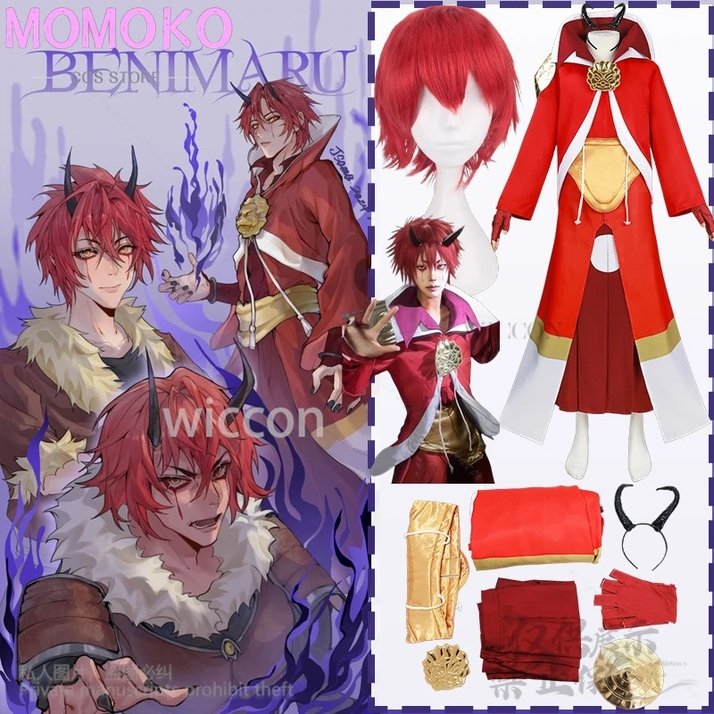 Benimaru Anime That Time I Got Reincarnated As A Slime Cosplay Costume Red Japanese Kimono Ghost Long Coat Dress Horn Customized
Benimaru Anime That Time I Got Reincarnated As A Slime Cosplay Costume Red Japanese Kimono Ghost Long Coat Dress Horn Customized