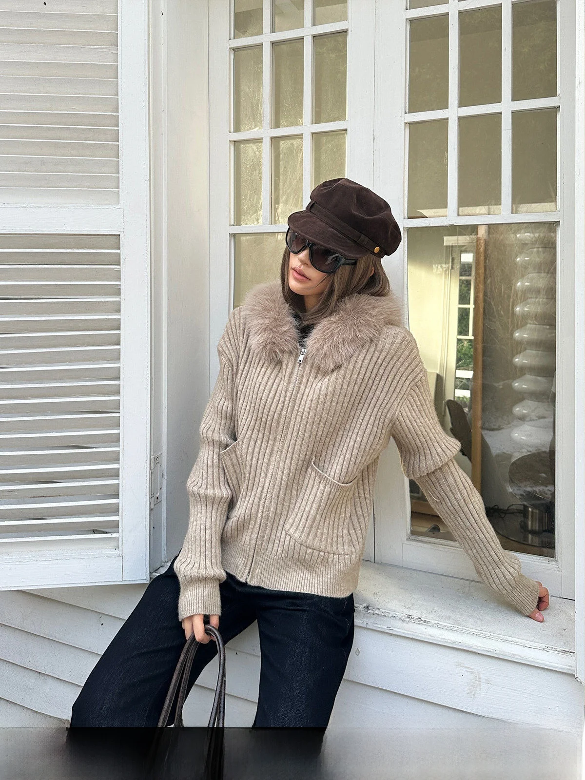 GOGOBURN Women's ort Hooded Open Cardigan Sweater Fur Collar Lazy Sle Autumn Winter Jaet Loose Fit Pure Color Knitwear
GOGOBURN Women's ort Hooded Open Cardigan Sweater Fur Collar Lazy Sle Autumn Winter Jaet Loose Fit Pure Color Knitwear