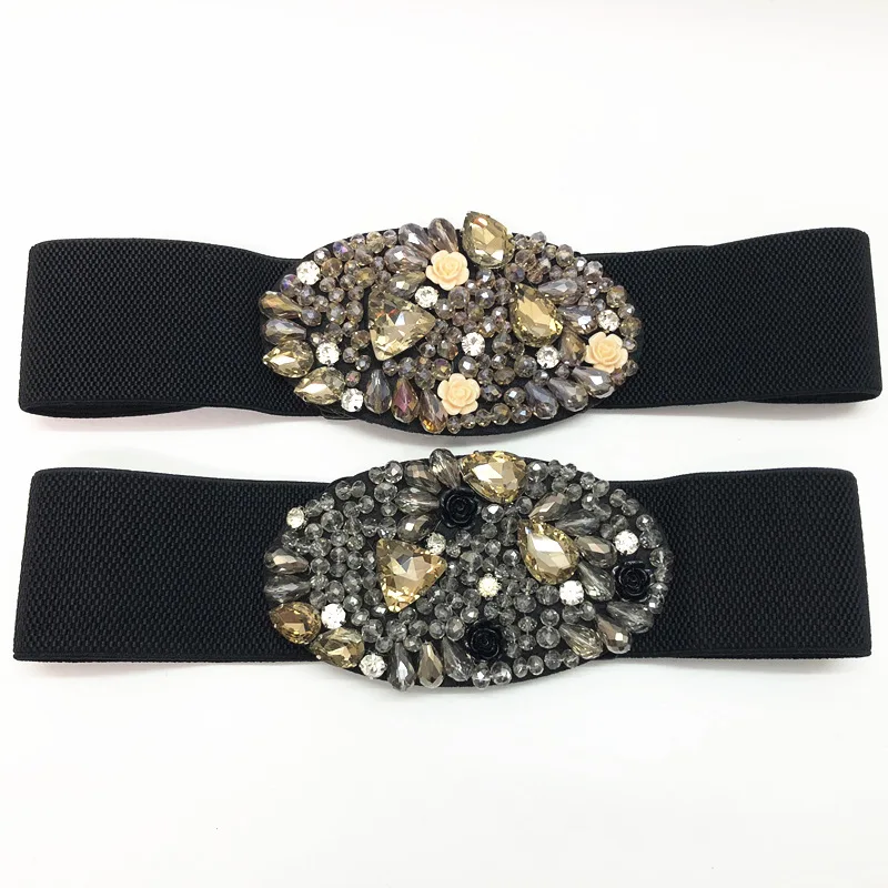 Women's Runway Fashion Flower Diamonds Beaded Elastic Cummerbunds Female Dress Corsets Waistband Belts Decoration Wide Belt R175
Women's Runway Fashion Flower Diamonds Beaded Elastic Cummerbunds Female Dress Corsets Waistband Belts Decoration Wide Belt R175