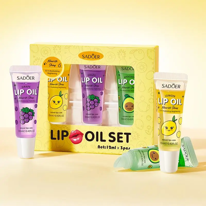 SADOER Moisture Glow Lip Oil Set Avocado Grape Lemon Lip Mask Set Blueberry Orange Watermelon Nourishing Moisturising Hydrating
SADOER Moisture Glow Lip Oil Set Avocado Grape Lemon Lip Mask Set Blueberry Orange Watermelon Nourishing Moisturising Hydrating