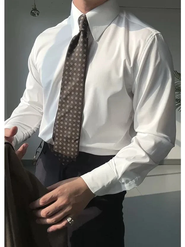 Iron-Free Long Sleeve Ice Silk Chiffon Casual Shirt Men's Business Commute Workwear Shirt Slim Fit Breathable Four Seasons
Iron-Free Long Sleeve Ice Silk Chiffon Casual Shirt Men's Business Commute Workwear Shirt Slim Fit Breathable Four Seasons