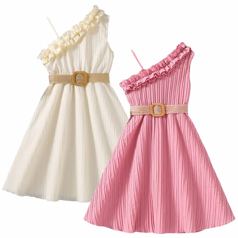 Fashion Summer Girl Dress One Shoulder Girls Clothes Teenager Formal Beach Dress with Belt Kid Children Clothing Plus Size Teens
Fashion Summer Girl Dress One Shoulder Girls Clothes Teenager Formal Beach Dress with Belt Kid Children Clothing Plus Size Teens