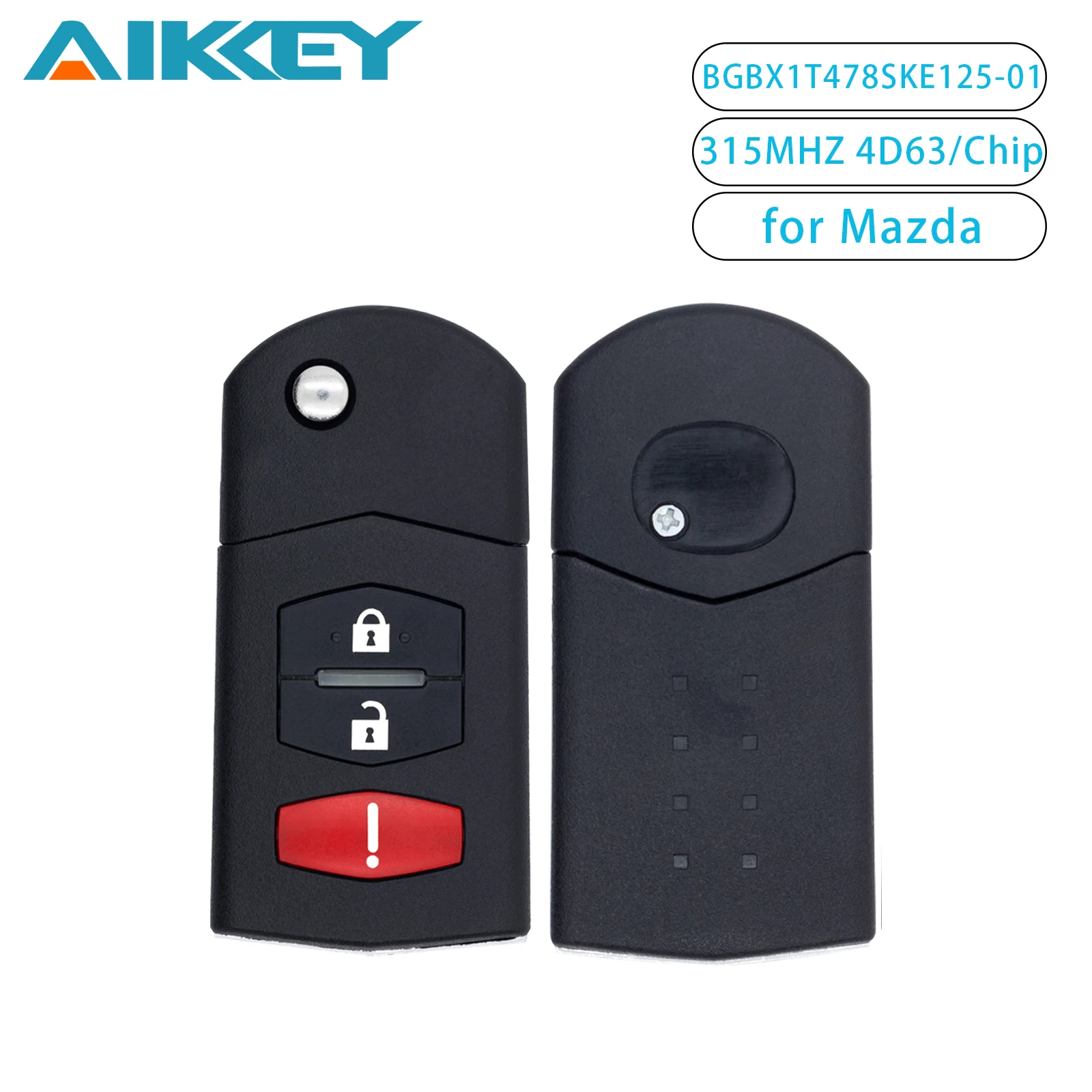 Flip Remote Car Key 315Mhz 4D63 Chip For Mazda 2 3 5 CX-7 CX-9 BGBX1T478SKE125-01 Fob 3 Buttons
Flip Remote Car Key 315Mhz 4D63 Chip For Mazda 2 3 5 CX-7 CX-9 BGBX1T478SKE125-01 Fob 3 Buttons