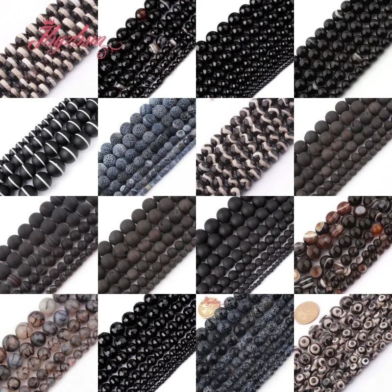 Natural Black Agates Onyx Round Stone Beads Loose DIY Strand 15" for Accessories Necklace Bracelat Jewelry Making 4/6/8/10mm
Natural Black Agates Onyx Round Stone Beads Loose DIY Strand 15" for Accessories Necklace Bracelat Jewelry Making 4/6/8/10mm