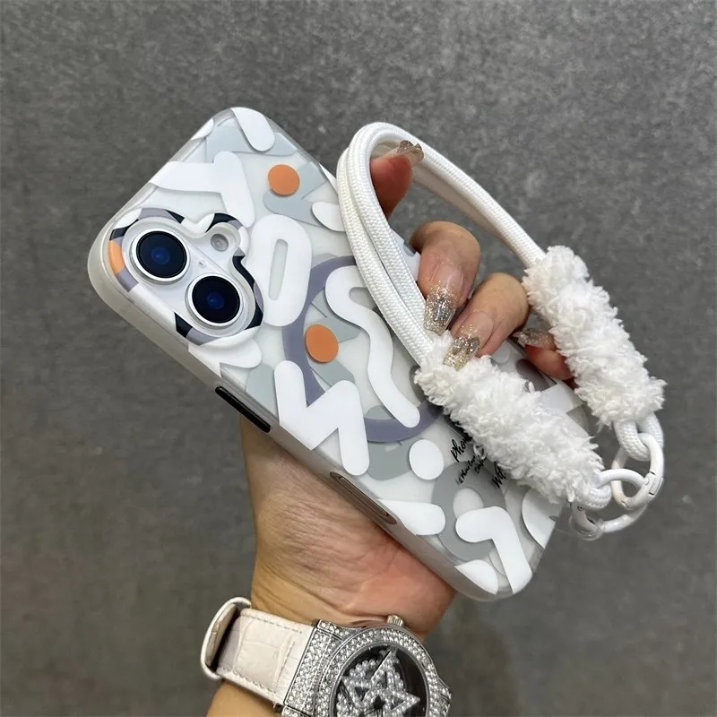 Lanyard Graffiti Magnetic Phone Case for iPhone 17 16 Pro Max Matte Magnets Charging Shell Anti-slip Back Cover Silicone Fundas
Lanyard Graffiti Magnetic Phone Case for iPhone 17 16 Pro Max Matte Magnets Charging Shell Anti-slip Back Cover Silicone Fundas