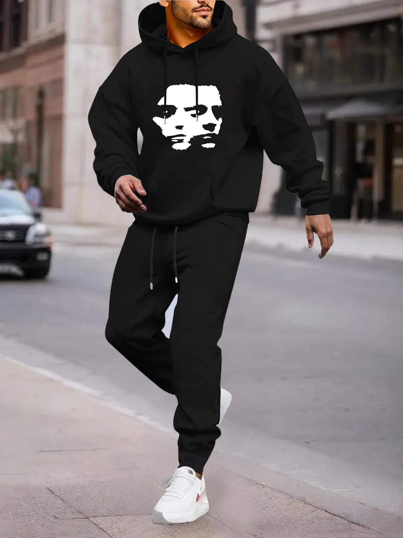 Trendy Hip Hop Face Print Set Men Hooded Kangaroo Pocket Sweatshirt & Drawstring Jogger Pants 2 Piece Streetwear
Trendy Hip Hop Face Print Set Men Hooded Kangaroo Pocket Sweatshirt & Drawstring Jogger Pants 2 Piece Streetwear