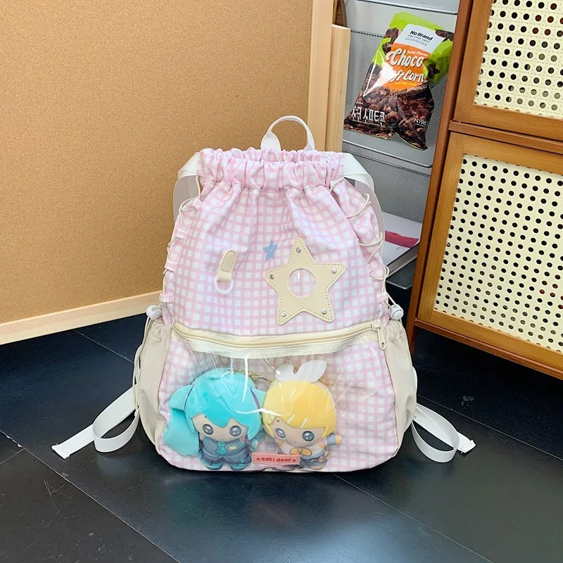 2025New Versatile Commuter Pain Bag Drawstring Backpack Large Capacity Polka Dot Single Shoulder Student School Bag Canvas Bag
2025New Versatile Commuter Pain Bag Drawstring Backpack Large Capacity Polka Dot Single Shoulder Student School Bag Canvas Bag