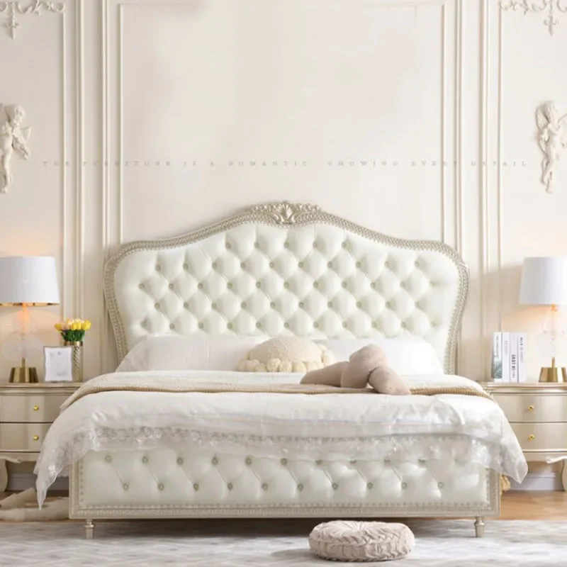 Storage Luxury Double Bed White Villa European King Size Aesthetic Bed Frame Platform Wood Safe Cama De Casal Home Furniture
Storage Luxury Double Bed White Villa European King Size Aesthetic Bed Frame Platform Wood Safe Cama De Casal Home Furniture