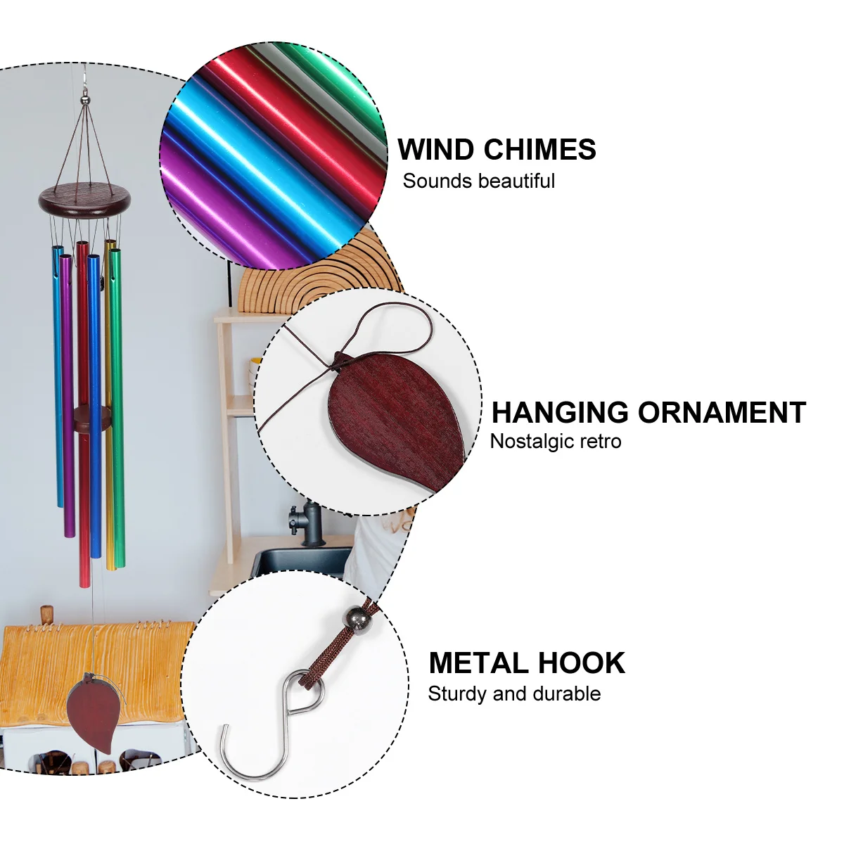 Aluminum Tube Wind Chime Wind-bell Decoration Pendant Chimes Pendants Metal Delicate
Aluminum Tube Wind Chime Wind-bell Decoration Pendant Chimes Pendants Metal Delicate