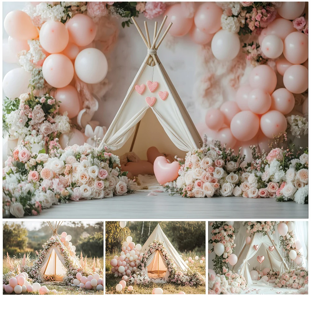 Camping Tent Birthday Balloon Bear Photography Backdrop Spring Flower Valentine's Day Heart Balloon Wedding Photocall Background
Camping Tent Birthday Balloon Bear Photography Backdrop Spring Flower Valentine's Day Heart Balloon Wedding Photocall Background