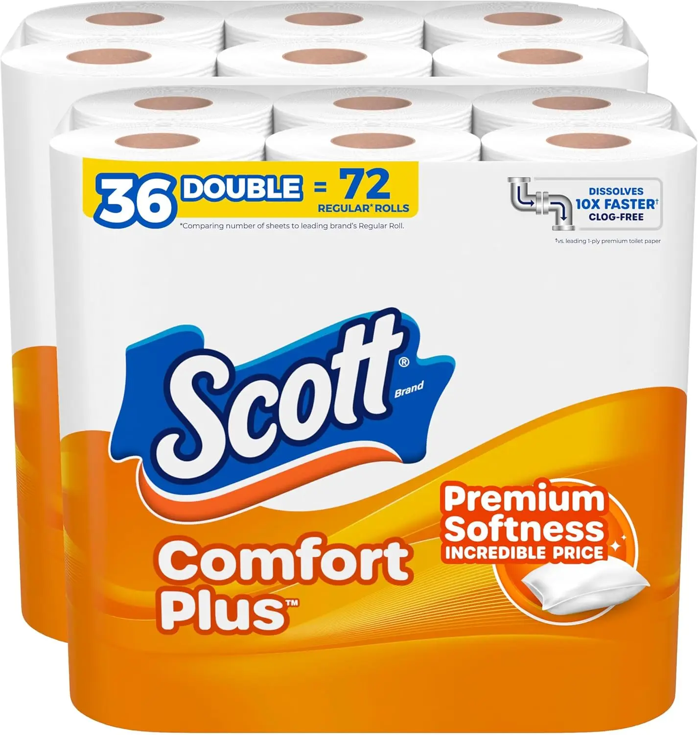 ComfortPlus Toilet Paper, 36 Triple Rolls, 231 Sheets per Roll, Septic-Safe, 1-Ply Tissue for Home Use
ComfortPlus Toilet Paper, 36 Triple Rolls, 231 Sheets per Roll, Septic-Safe, 1-Ply Tissue for Home Use